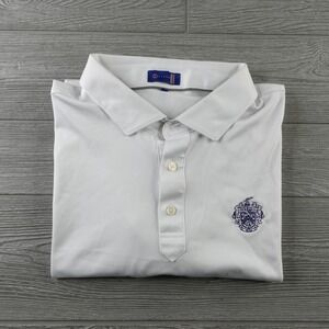 Stitch Polo Shirt Mens XL White Short Sleeve Trump National Golf Stretch